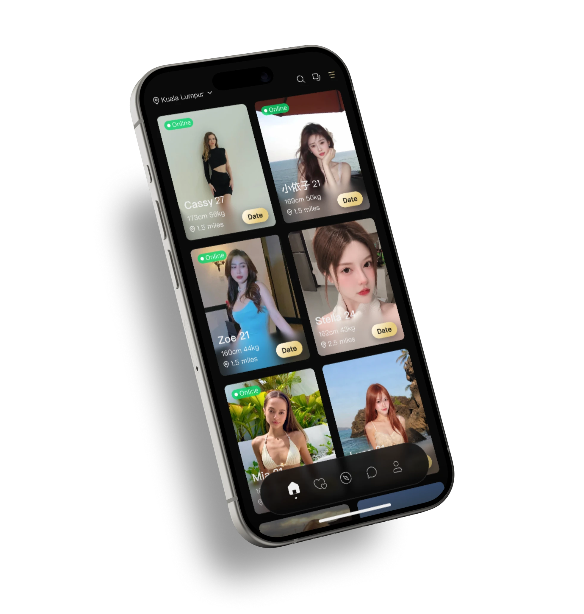 Bonbon app — browse verified profiles